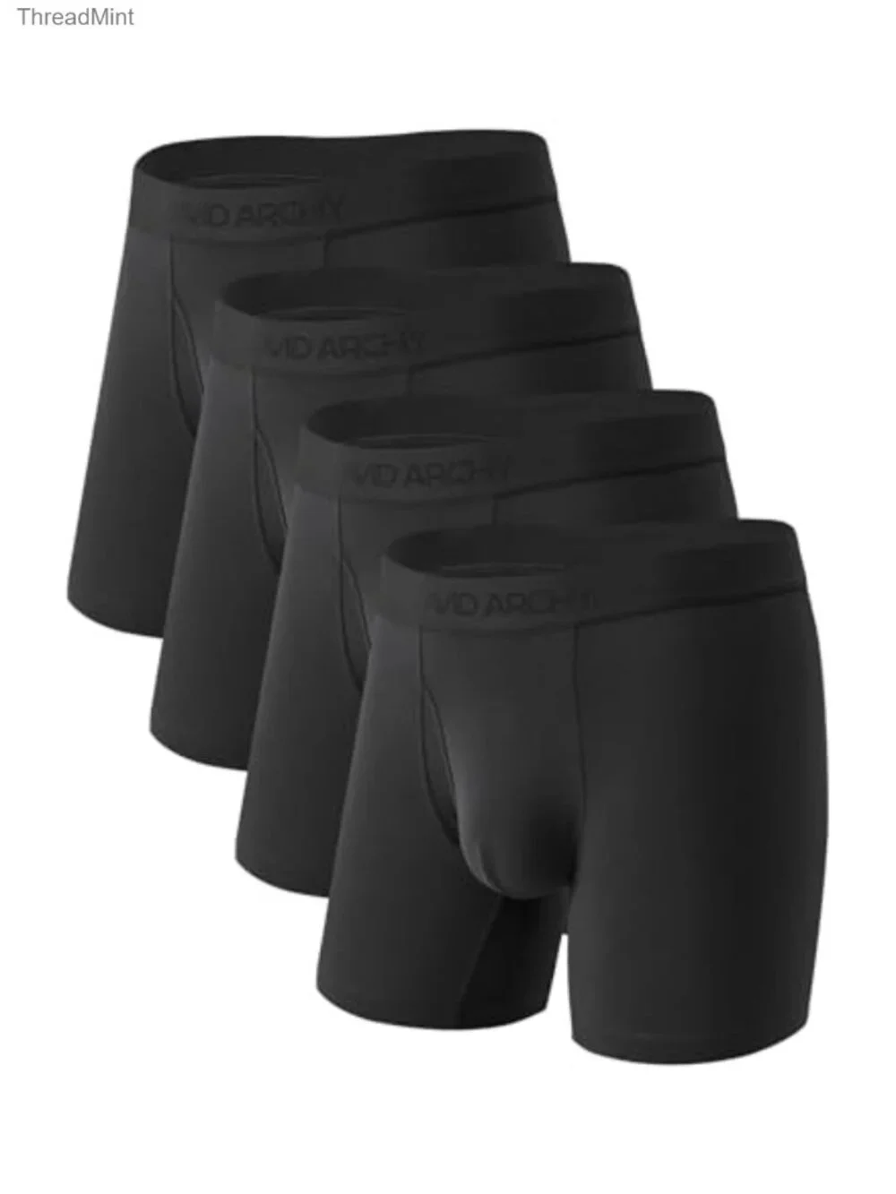 Men's Bamboo Rayon Boxer Briefs 4 Pack 1.5in Wide Waistband